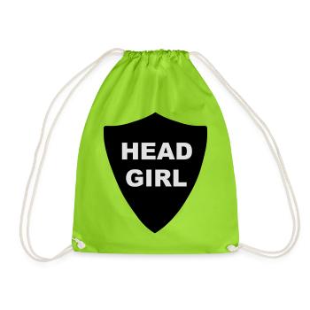 Head Girl Badge - Drawstring Bag - neon green - Front