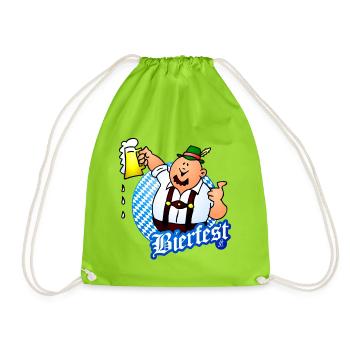 Bierfest Traditionelles Bierfest-Design - Turnbeutel - Neongrün - Vorne