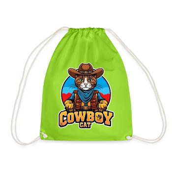 chat, chat cowboy, country - Sac de sport léger - vert néon - Devant
