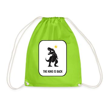 T-rex, Le Roi, Roi, Dinosaure , Le roi est de retour - Sac de sport léger - vert néon - Devant