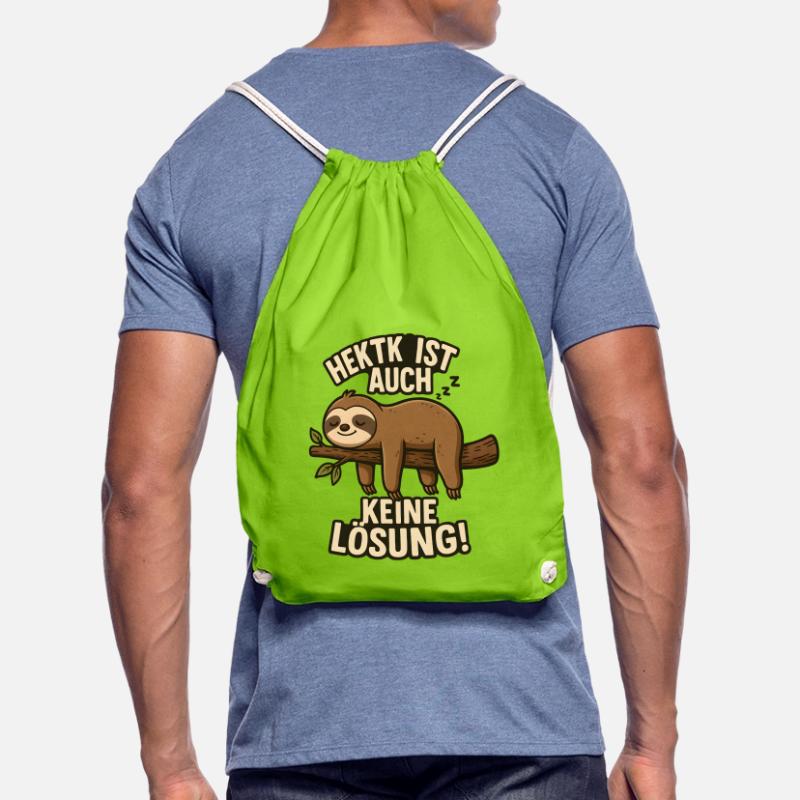 Hectic is not a solution either Sleeping sloth Drawstring Bag