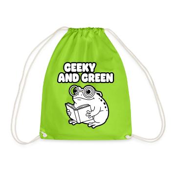 GeekscherFroschLesen - Turnbeutel - Neongrün - Vorne