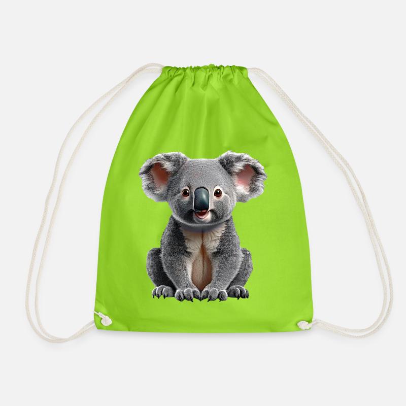 Koala - Drawstring Bag - neon green
