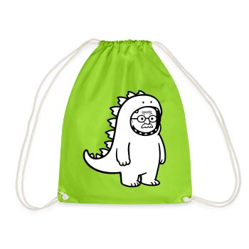 Carnival grouch grandpa - Drawstring Bag - neon green - Front