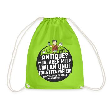 Antike WLAN Toilettenpapier Humor - Turnbeutel - Neongrün - Vorne