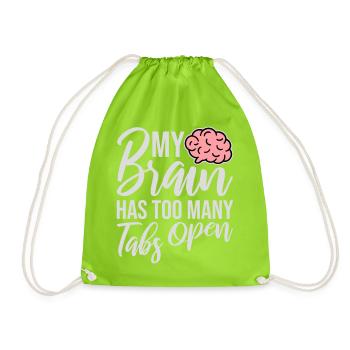 Mon cerveau a trop d’onglets ouverts Lustig Grübeln - Sac de sport léger - vert néon - Devant