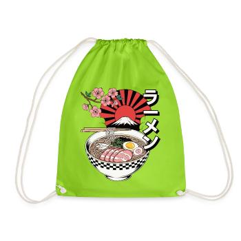 Retro Ramen Bowl Japan Fuji - Turnbeutel - Neongrün - Vorne