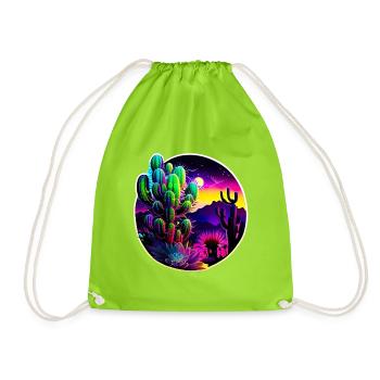 Cactus psychédélique sous le soleil du désert - Sac de sport léger - vert néon - Devant