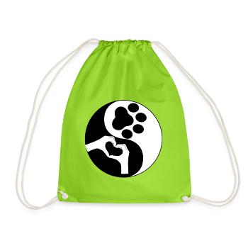 Yin Yang Human/Animals - Drawstring Bag - neon green - Front