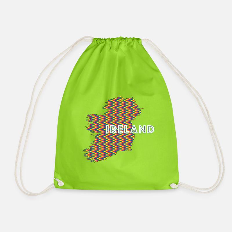 Ireland Pride - Drawstring Bag - neon green