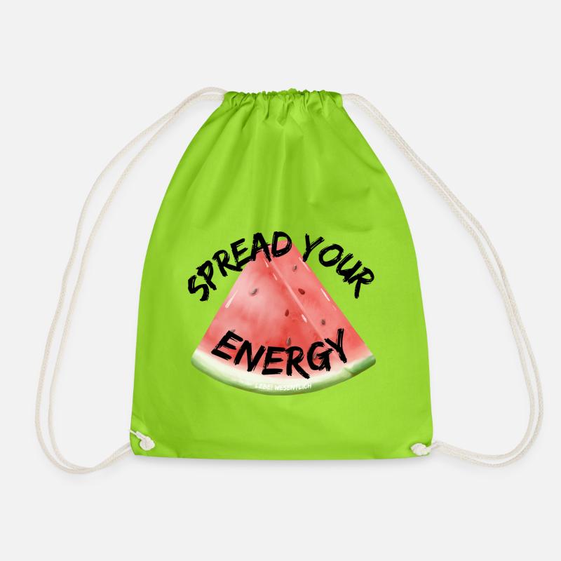 Spread your Energy - Drawstring Bag - neon green