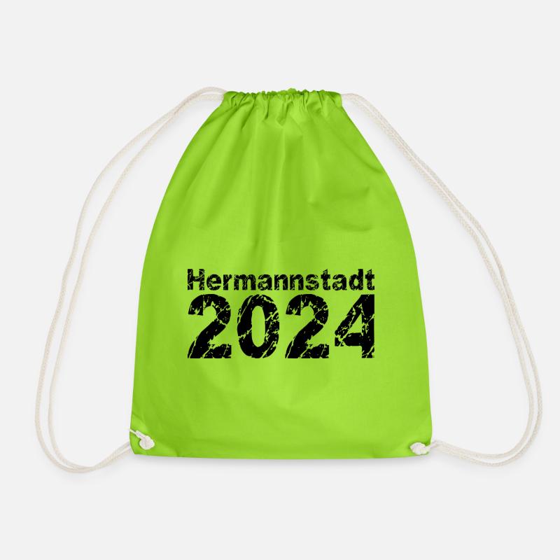Sibiu 2024 - Drawstring Bag - neon green