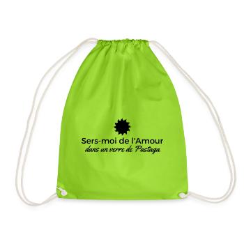 Sers moi de l'amour dans un verre de pastaga - Sac de sport léger - vert néon - Devant