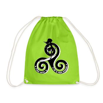 Surfing the wave of Brittany (women's version) - Drawstring Bag - neon green - Front