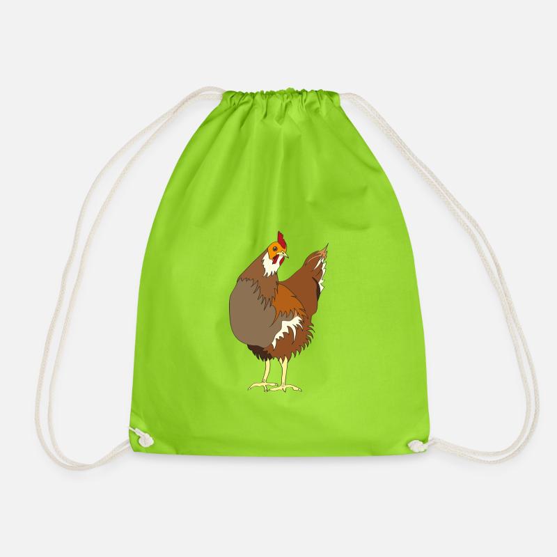 Chicken - Drawstring Bag - neon green