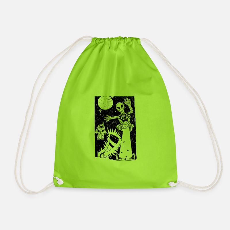 Universe - Drawstring Bag - neon green