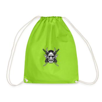 Logo de la tête et des épées du démon - Sac de sport léger - vert néon - Devant