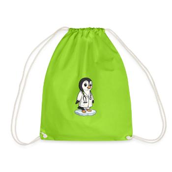 Soin pingouin en blouse de médecin - Sac de sport léger - vert néon - Devant