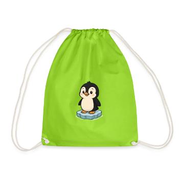 Pingouin mignon sur bloc de glace - Sac de sport léger - vert néon - Devant