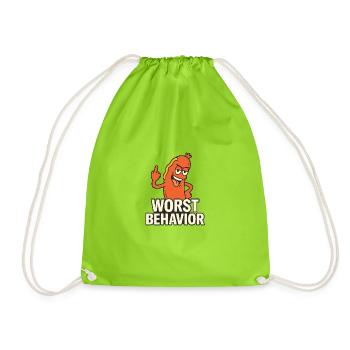 Humorvolle Wurst - Turnbeutel - Neongrün - Vorne