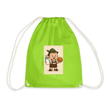 Bavarian baby with milk and meat loaf - Drawstring Bag - neon green - Front