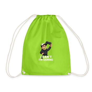 I Cant m Gaming - Drawstring Bag - neon green - Front
