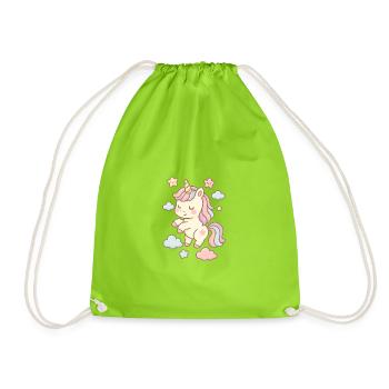 Belle illustration de licorne avec motif pastel - Sac de sport léger - vert néon - Devant