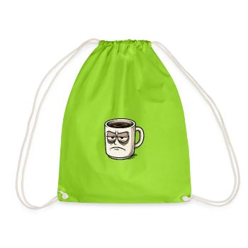 Kaffeetasse mit mürrischem Gesicht - Sac de sport léger - vert néon - Devant
