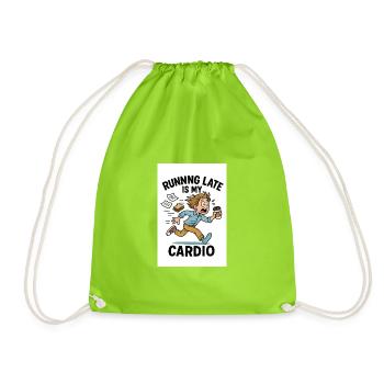Courir trop tard, c’est mon cardio - Sac de sport léger - vert néon - Devant