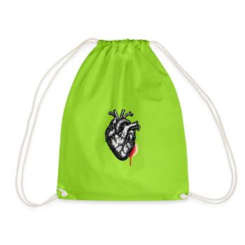 The heart of a tin lumberjack - Drawstring Bag - neon green - Front