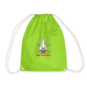 Goose – Got Too Silly - Drawstring Bag - neon green - Front