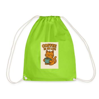 Chat amateur de café dans un style rétro - Sac de sport léger - vert néon - Devant