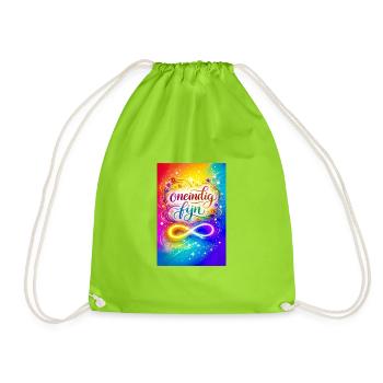 Infinitely fine colorful design - Drawstring Bag - neon green - Front