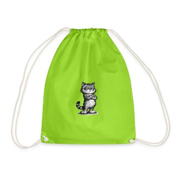 Grumpy Katze – Chef Vibes (Sketch Attitude) - Turnbeutel - Neongrün - Vorne