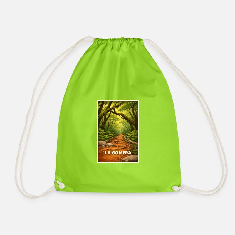 Laurel Forest Gomera - Drawstring Bag - neon green