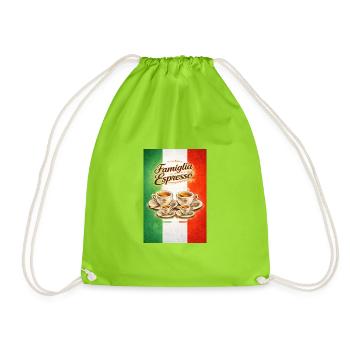 Famiglia Espresso Coffee Flag - Sac de sport léger - vert néon - Devant