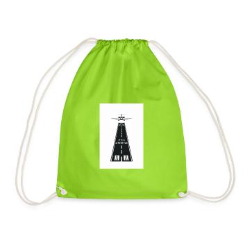 Aviation Runway Design – It's a Lifestyle - Drawstring Bag - neon green - Front