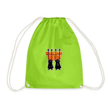 Hands Up – Festival Vibes Streetwear Design - Turnbeutel - Neongrün - Vorne