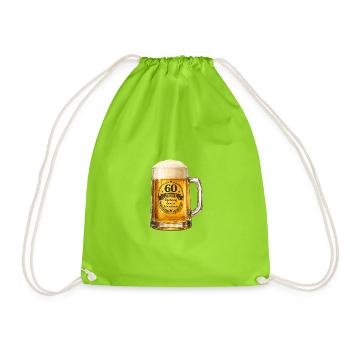 60 Jahre Genuss Bierglas - Turnbeutel - Neongrün - Vorne