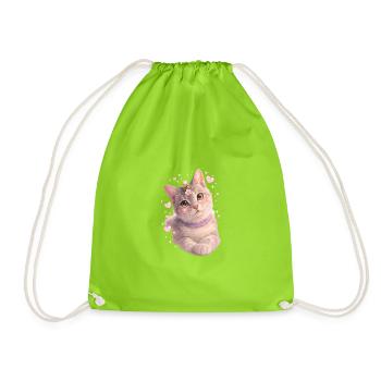 Chaton fleuri - Sac de sport léger - vert néon - Devant