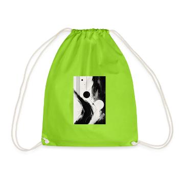 Abstraction noir et blanc orbites - Sac de sport léger - vert néon - Devant