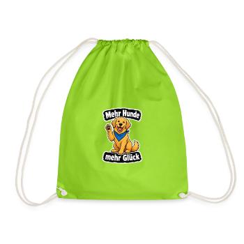 Mehr Hunde mehr Glück - Turnbeutel - Neongrün - Vorne