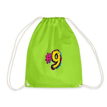 Neon Graffiti Nine - Drawstring Bag - neon green - Front