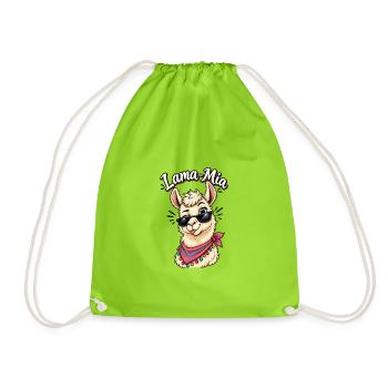 Lama Mia  - Turnbeutel - Neongrün - Vorne