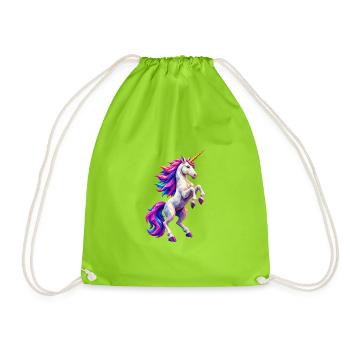 Polygon Unicorn - Drawstring Bag - neon green - Front