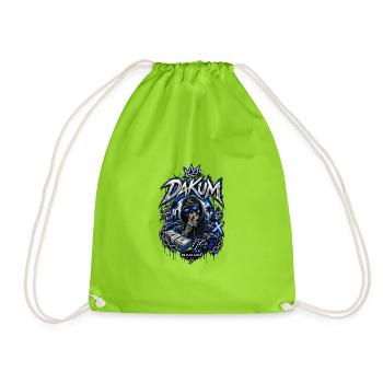 DAKUM Streetwear Skull Motif - Drawstring Bag - neon green - Front