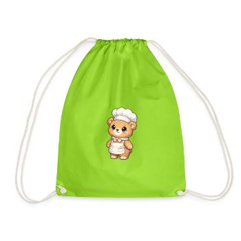 Kochbärchen Chef Illustration - Drawstring Bag - neon green - Front