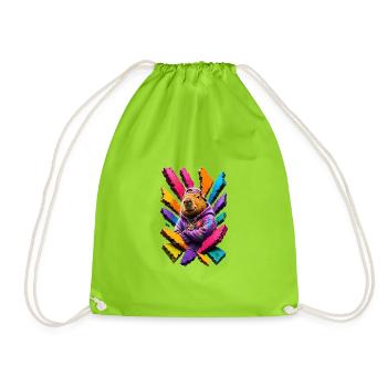 Cool Capybara Capybara - Chill Mode - Drawstring Bag - neon green - Front