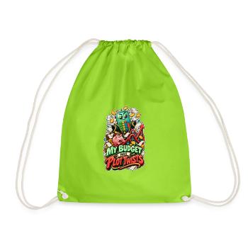 My Budget Has Plot Twists Calculator Comic - Drawstring Bag - neon green - Front