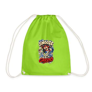 Snooze est mon Cardio Frecher Wecker Punk Spruch - Sac de sport léger - vert néon - Devant